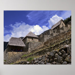 Toeristen bij Machu Picchu Poster