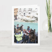 Toeristen bij Trevi Fontein, Roma Kaart (Voorkant)