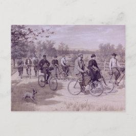 Toeristen die fietsen uitdelen briefkaart