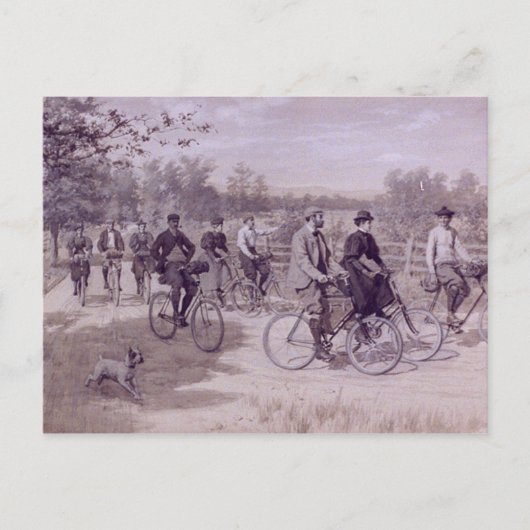 Toeristen die fietsen uitdelen briefkaart (Voorkant)