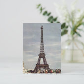 toeristen die in de Eiffeltoren in Parijs reizen Briefkaart (Staand voorkant)