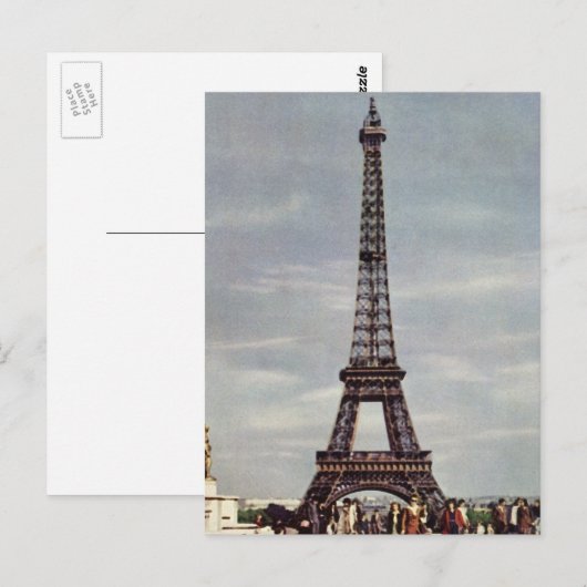  toeristen die in de Eiffeltoren in Parijs reizen Briefkaart (Voorkant / Achterkant)