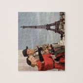  toeristen die in de Eiffeltoren in Parijs reizen Legpuzzel (Verticaal)