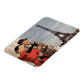  toeristen die in de Eiffeltoren in Parijs reizen Magneet (Linkerzijde)