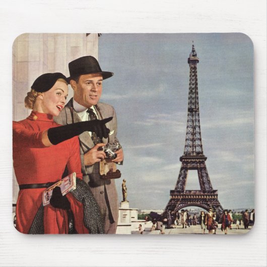  toeristen die in de Eiffeltoren in Parijs reizen Muismat (Voorkant)