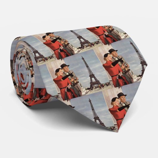  toeristen die in de Eiffeltoren in Parijs reizen Stropdas (Opgerold)