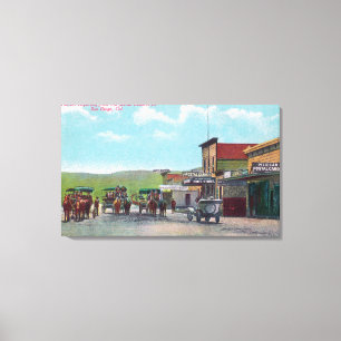 Toeristen die vertrekken voor Tijuana Scene Canvas Afdruk