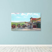 Toeristen die vertrekken voor Tijuana Scene Canvas Afdruk (Insitu (Houten vloer))