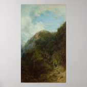 Toeristen in de bergen poster (Voorkant)