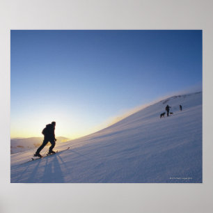 Toeristen in de bergen poster