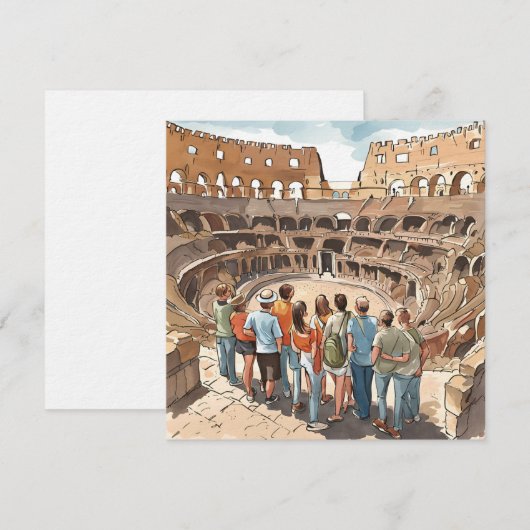 Toeristen in het Colosseum van Rome Feestdagenkaart (Voorkant / Achterkant)