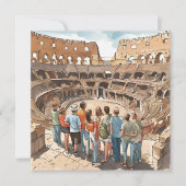 Toeristen in het Colosseum van Rome Feestdagenkaart (Voorkant)