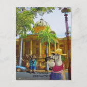 Toeristen in het douane-huis briefkaart (Voorkant)