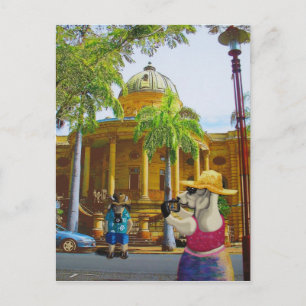 Toeristen in het douane-huis briefkaart