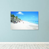 Toeristen lopen op het strand van Cancun Canvas Afdruk (Insitu (Houten vloer))