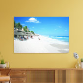 Toeristen lopen op het strand van Cancun Canvas Afdruk (Insitu (Woonkamer))