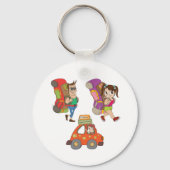 Toeristen met rugzak Sleutelhanger (Voorkant)