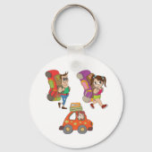 Toeristen met rugzak Sleutelhanger (Achterkant)