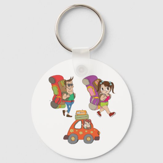 Toeristen met rugzak Sleutelhanger (Achterkant)