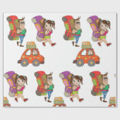 Toeristen met rugzakken die op papier zetten voor  (Vlak)