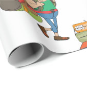 Toeristen met rugzakken die op papier zetten voor  (Rol Hoek)