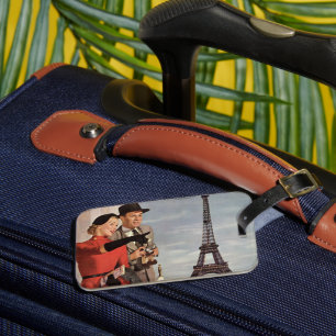 toeristen op vakantie in Eiffeltoren Bagagelabel