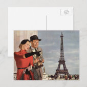 toeristen op vakantie in Eiffeltoren Briefkaart (Voorkant / Achterkant)