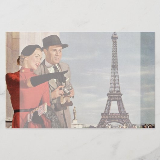 toeristen op vakantie in Eiffeltoren Briefpapier (Voorkant)