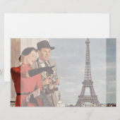 toeristen op vakantie in Eiffeltoren Briefpapier (Voorkant / Achterkant)