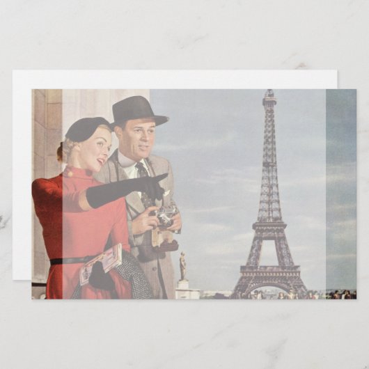  toeristen op vakantie in Eiffeltoren Briefpapier (Voorkant / Achterkant)