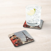  toeristen op vakantie in Eiffeltoren Drankjes Onderzetter (Rechterzijde)