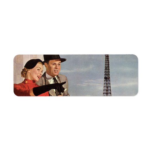  toeristen op vakantie in Eiffeltoren Etiket (Voorkant)