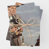  toeristen op vakantie in Eiffeltoren Inpakpapier Vel (In situ)