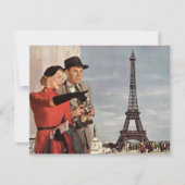 toeristen op vakantie in Eiffeltoren Kaart (Voorkant)