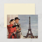  toeristen op vakantie in Eiffeltoren Kaart (Voorkant / Achterkant)