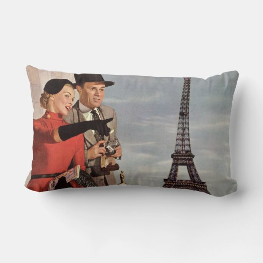  toeristen op vakantie in Eiffeltoren Kussen (Achterkant)