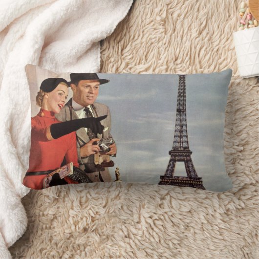  toeristen op vakantie in Eiffeltoren Kussen (Deken)