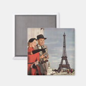  toeristen op vakantie in Eiffeltoren Magneet (Voorkant / Achterkant)