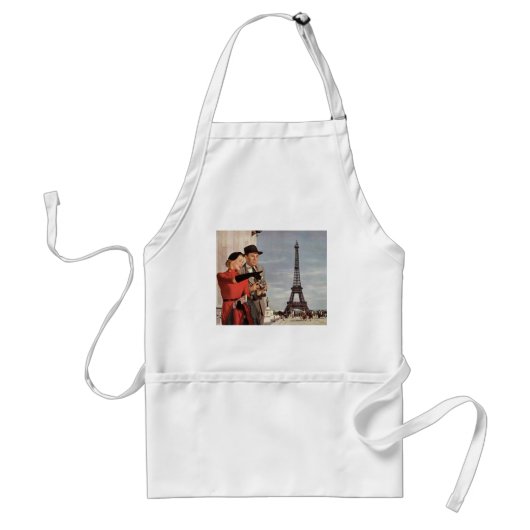 toeristen op vakantie in Eiffeltoren Standaard Schort (Voorkant)