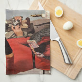  toeristen op vakantie in Eiffeltoren Theedoek (Quarter Fold)