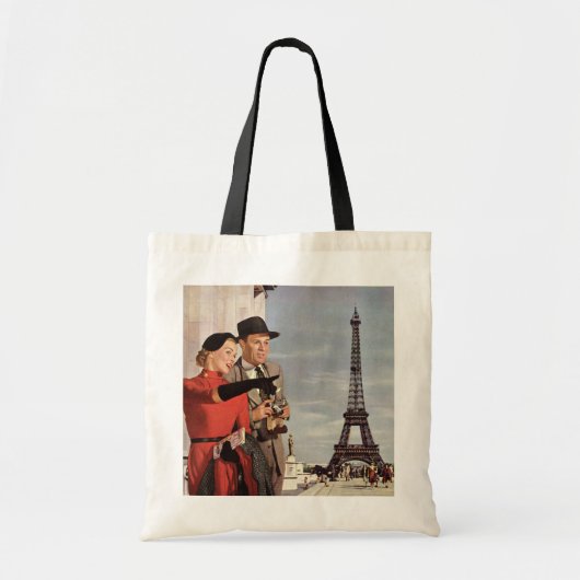 toeristen op vakantie in Eiffeltoren Tote Bag (Voorkant)