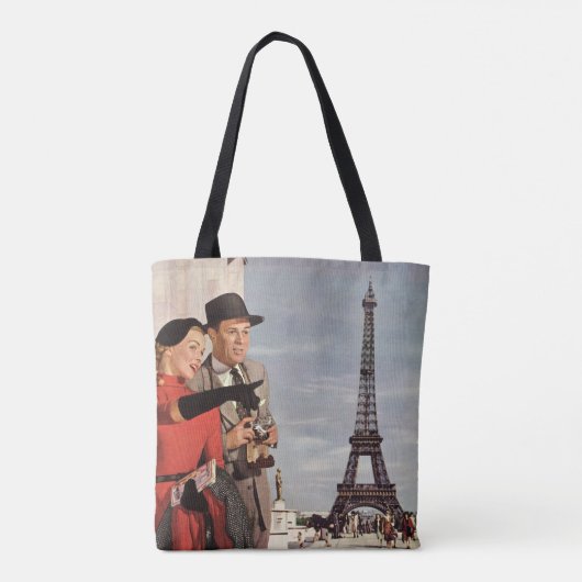 toeristen op vakantie in Eiffeltoren Tote Bag (Achterkant)