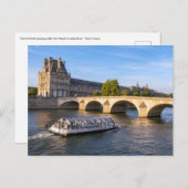 Toeristenboot onder Pont Royal - Parijs Briefkaart (Voorkant / Achterkant)