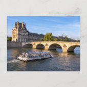 Toeristenboot vaart onder Pont Royal - Parijs Briefkaart (Voorkant)