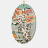  toeristenkaart van Florida Keramisch Ornament (Links)