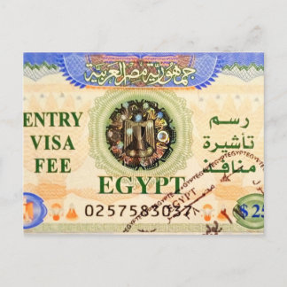 Toeristenvisum met stempel voor toegang tot het va briefkaart