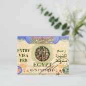 Toeristenvisum met stempel voor toegang tot het va briefkaart (Staand voorkant)