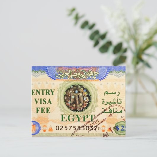 Toeristenvisum met stempel voor toegang tot het va briefkaart (Staand voorkant)