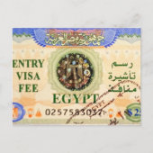 Toeristenvisum met stempel voor toegang tot het va briefkaart (Voorkant)