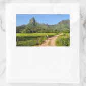 Toeristisch fietsen op Moorea rechthoek sticker (Tas)